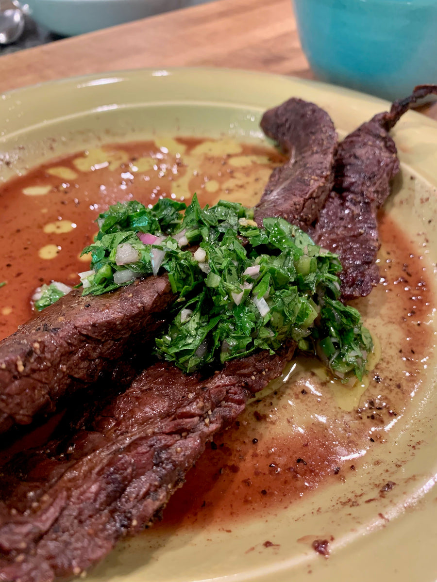Skirt Steak + Chimichurri Sauce – Mariposa Ranch