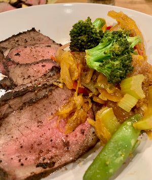 Chipotle + Coffee Rubbed London Broil using Mariposa Ranch Grass-Fed Beef