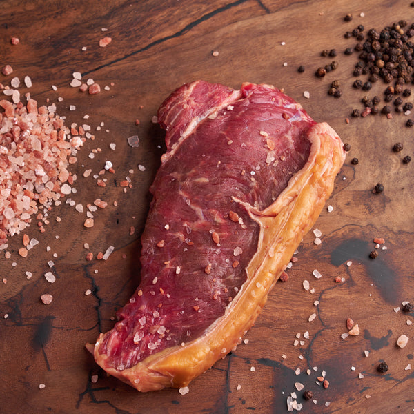 Grass-fed New York strip steak on special