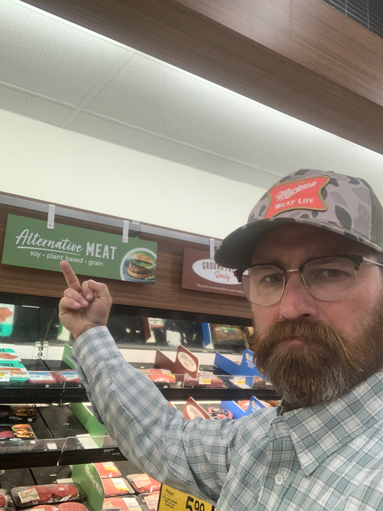 Mariposa Meat Life Camo Snap Back Trucker Hat