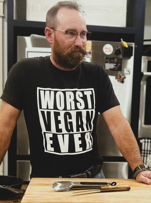 Worst Vegan Ever T-shirt — Mariposa Ranch (photo 3)