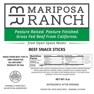 Grass-fed, grass-finished Beef Snack Sticks — Mariposa Ranch (photo 2)