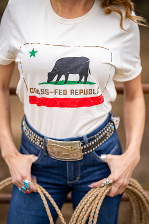Grass-Fed Republic T-shirt — Mariposa Ranch (photo 3)