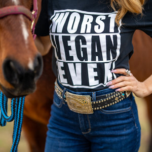 Worst Vegan Ever T-shirt — Mariposa Ranch