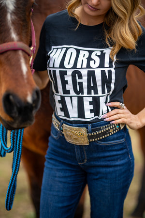 Worst Vegan Ever T-shirt — Mariposa Ranch