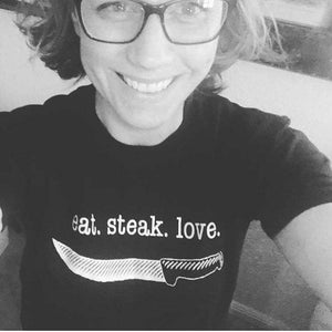Eat. Steak. Love T-shirt in vintage black — Mariposa Ranch (photo 3)