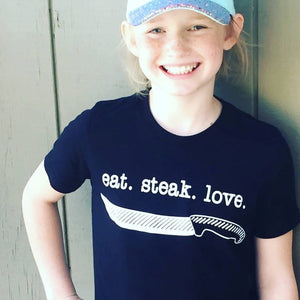 Eat. Steak. Love T-shirt in vintage black — Mariposa Ranch (photo 4)